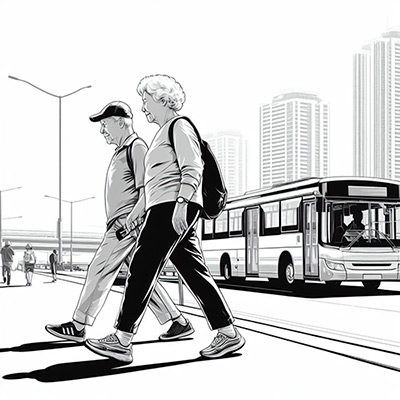 ilustracion transporte publico